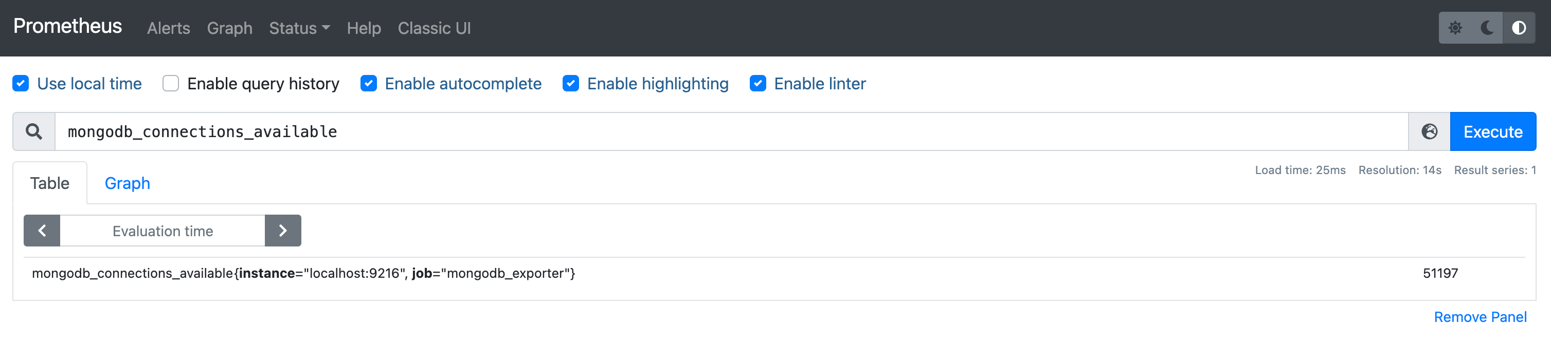 MongoDB Exporter metrics